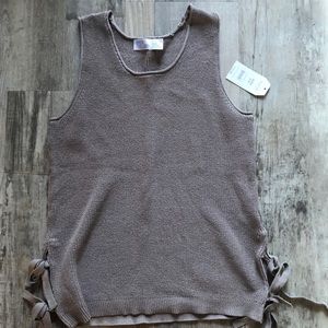 Tan Side Tie Sweater Tank